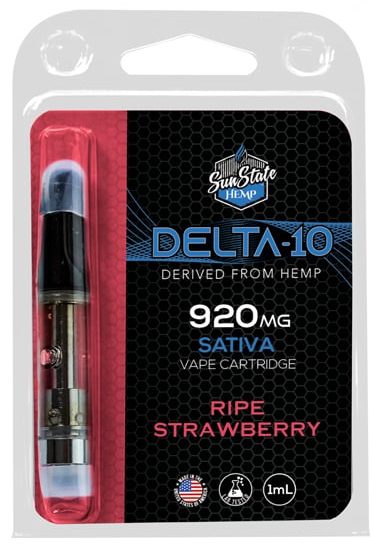 Delta 10 Sativa Ripe Strawberry 1ml 920mg Cartridge