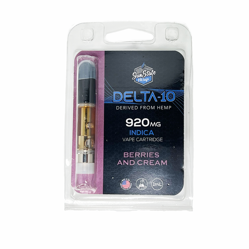 Delta 10 Indica Berries and Cream 1ml 920mg Cartridge